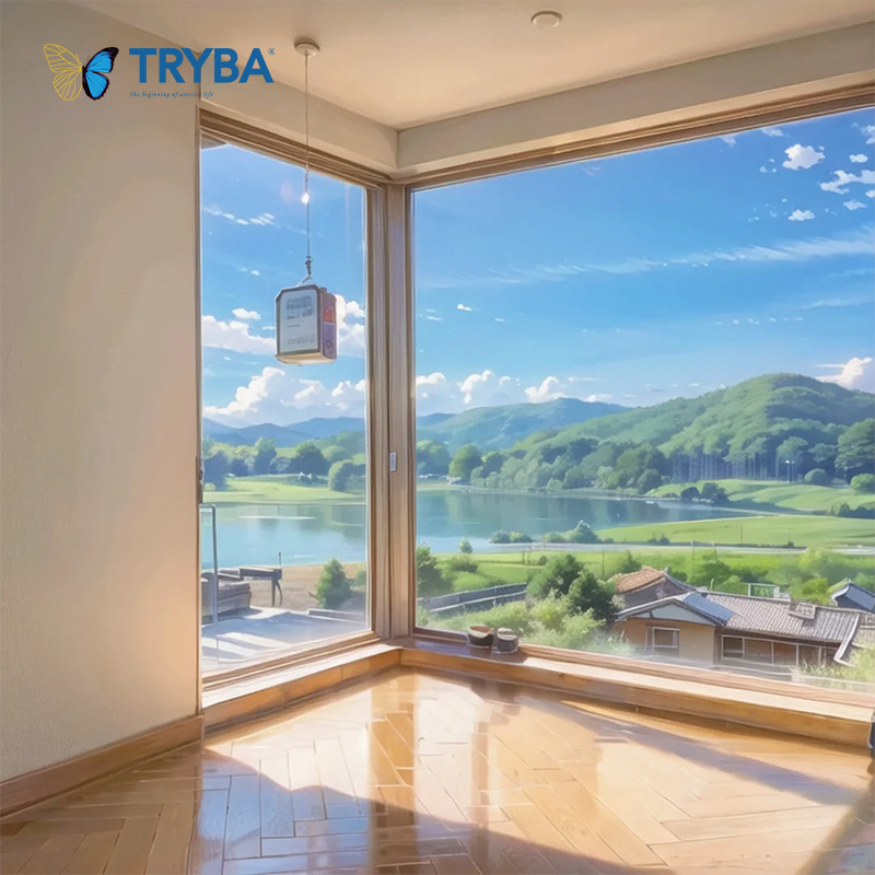 Custom Sizes Renolit Film Double Glazed Aluminum Fixed Picture Windows for Modern Villas