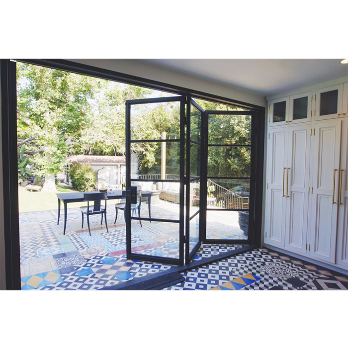 Top Bright Exterior Strong Aluminium Folding Doors with Double Glazing for Home Shopfront