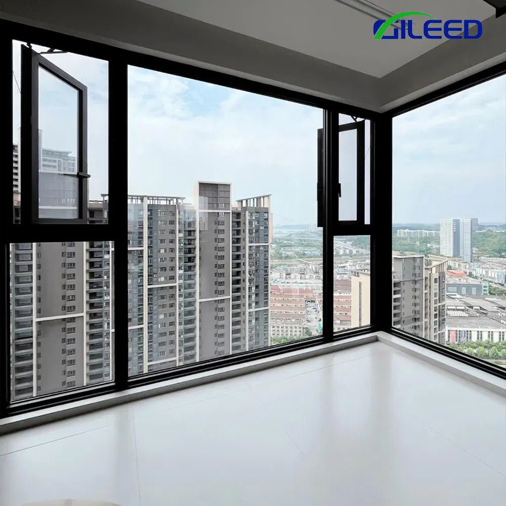 Modern Design Aluminum Alloy Casement Windows Custom Size Color Heat Resistance for Villa