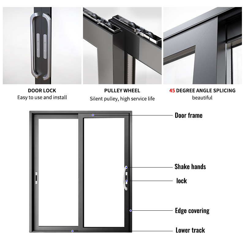 Eehe Modern Bi Folding Aluminium Sliding Glass Doors with Project Patio Double Glazed