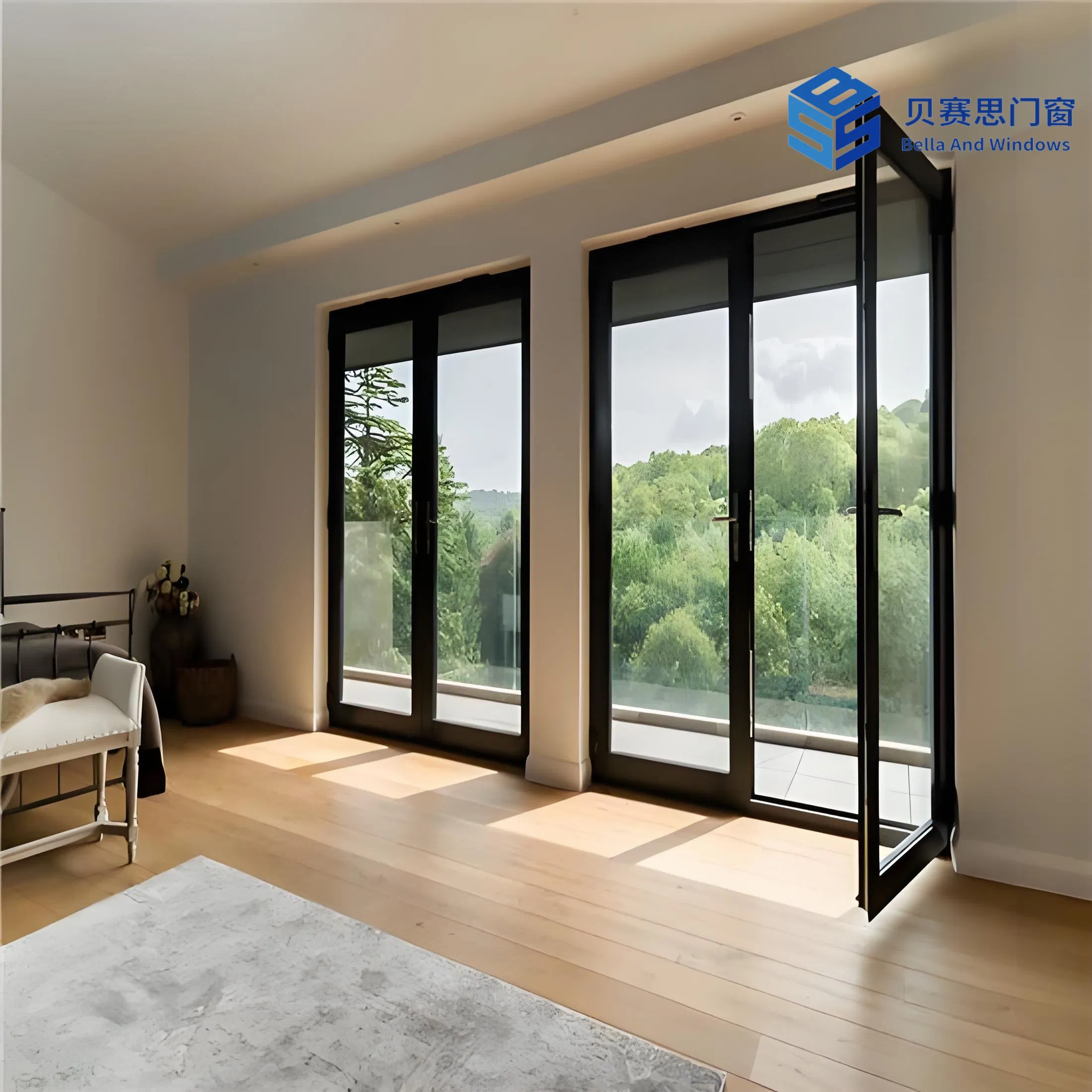20+ Years Chinese Factory Outlet Triple/Double Glazing Soundproof Anti-Corrosion Aluminum Alloy Exterior Casement/Hinged Door