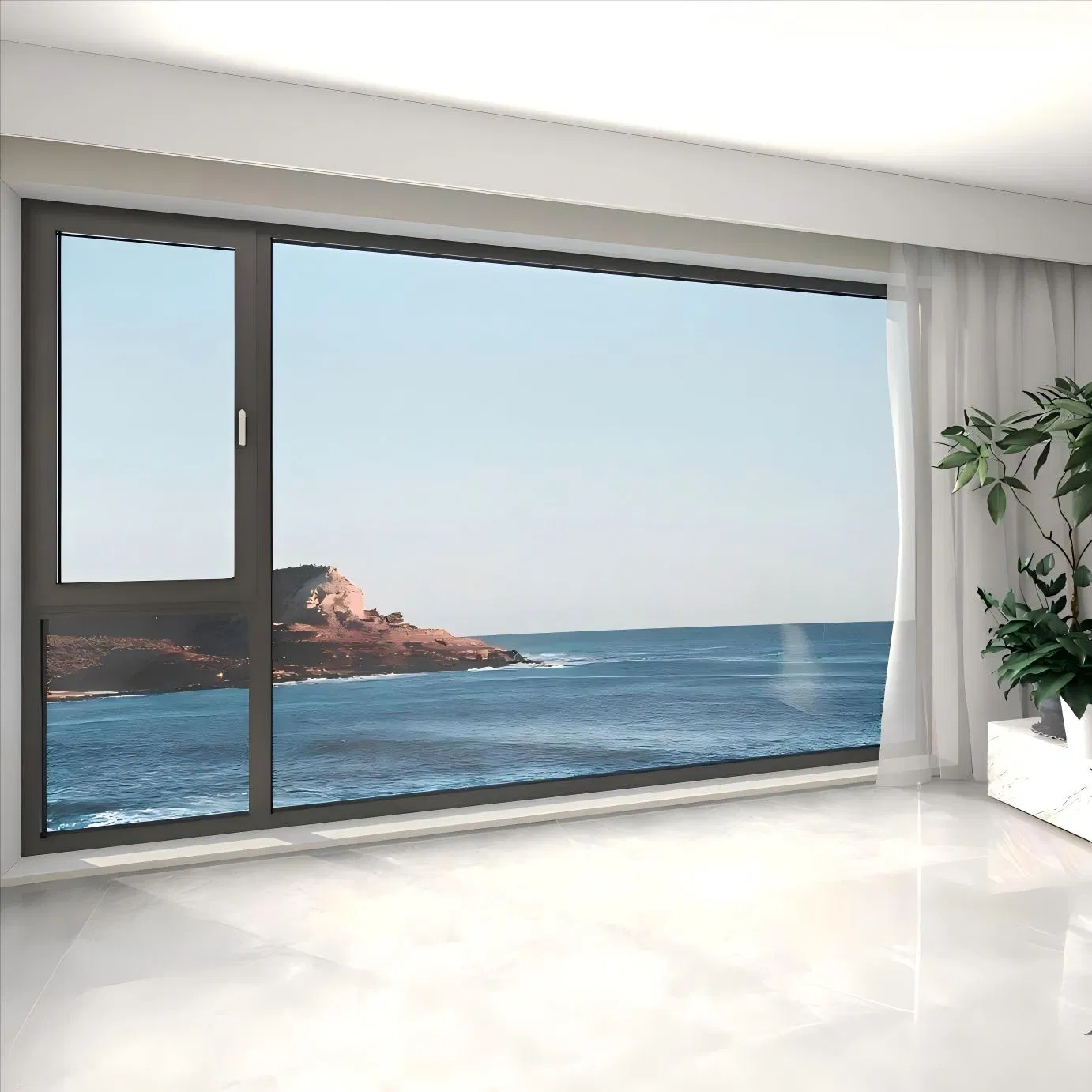 Large Aluminium Big Picture Windows with Triple Glazed Fixed Patio Glass for a Modern Luxury View