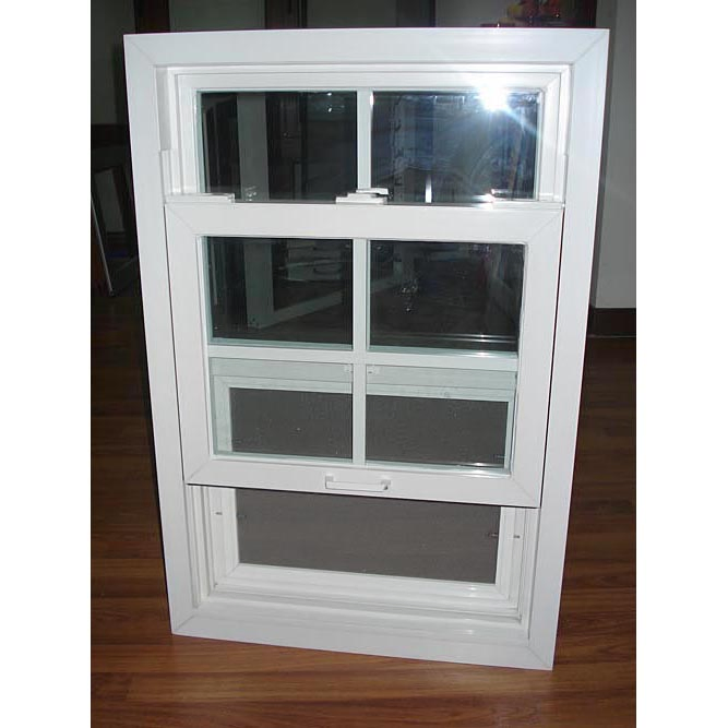 Kdsbuilding Custom Size American Style Black Vinyl Aluminum Top 20X60 Double Hung Window, with UPVC Frame and Glass Pane