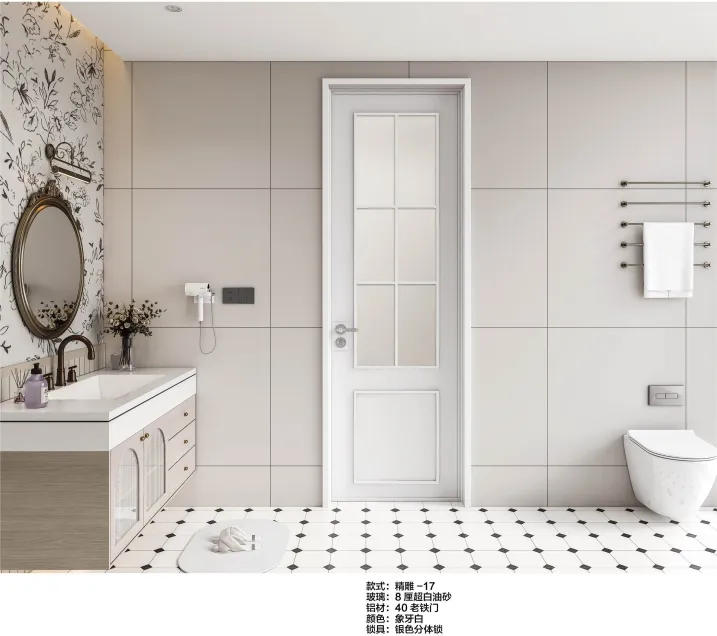 Interior French Style Aluminum Hinged Room Door