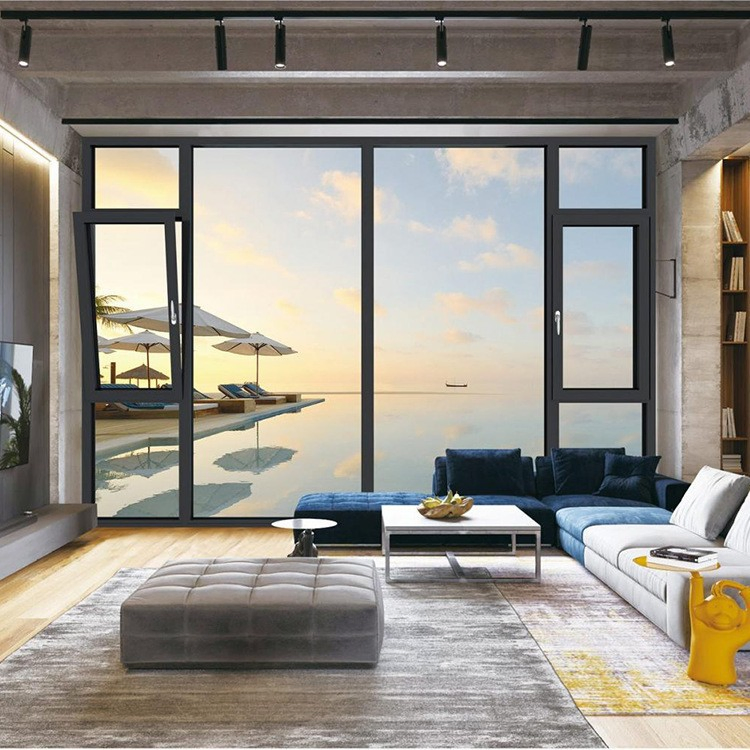 Kdsbuilding Aluminium Windows and Doors Tempered Glass Bay Picture Fixed Casement Window