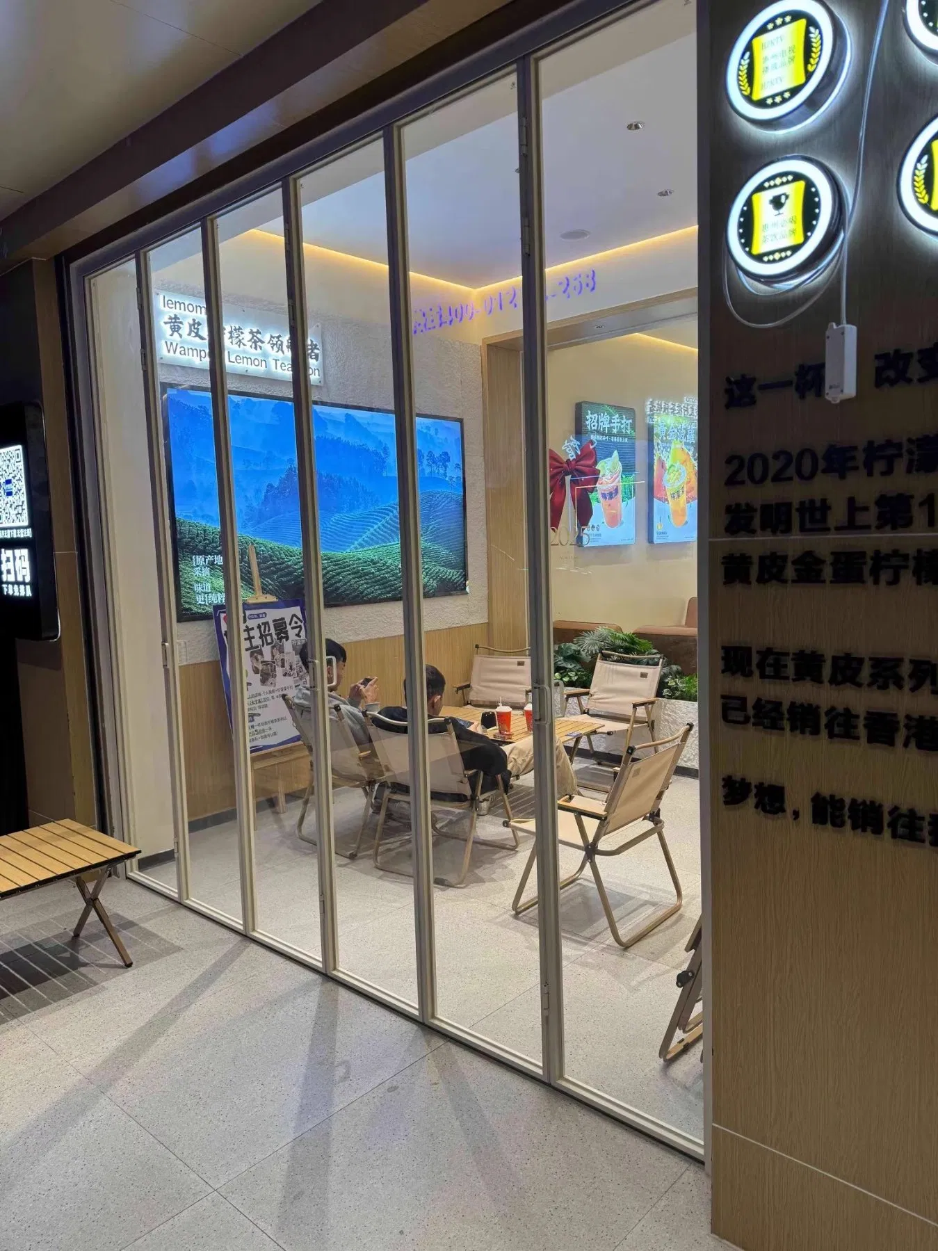 Multiple Panel Custom Aluminum Slim Profile Folding Bifold Door for Store