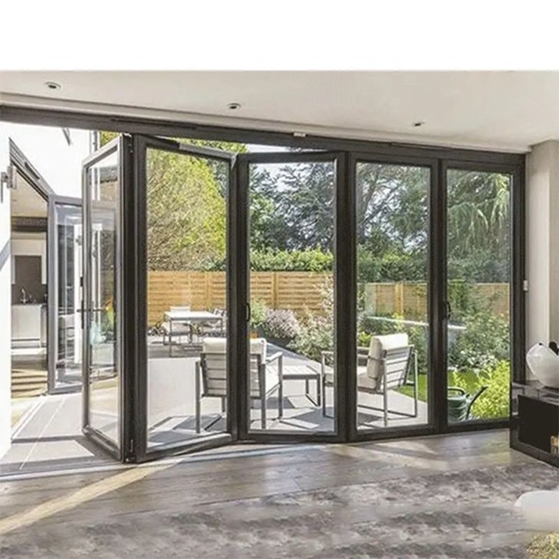 Aluminum Frame Accordion Door Tempered Glass Folding Door Factory