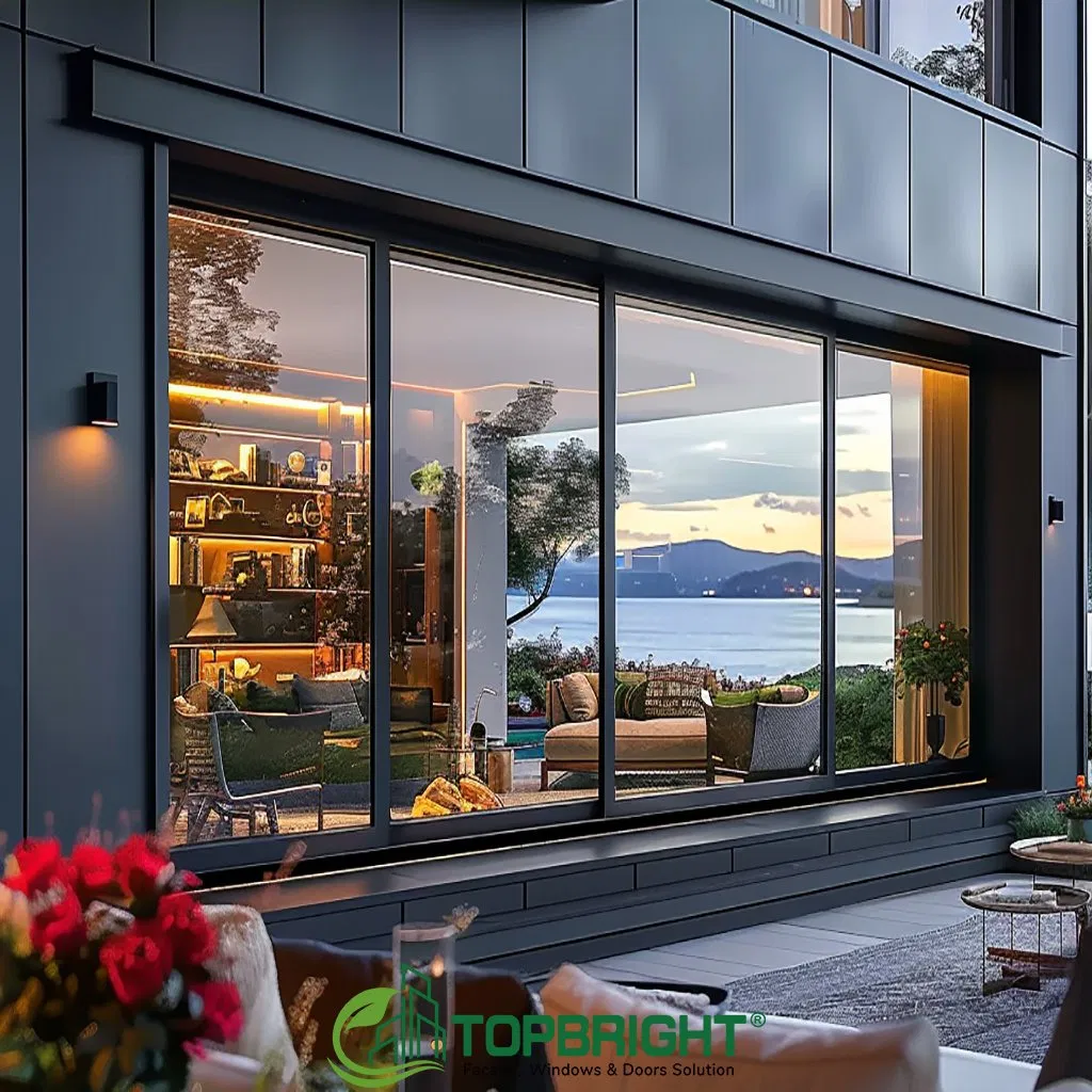 Custom Floor to Ceiling Window Double Large Glass View Fixed Glass Aluminum Picture Windows