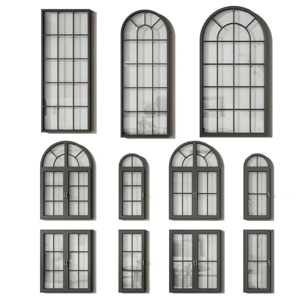 Nfrc Rated Round &amp; Arch Aluminum Windows Custom Sizes Tempered Glass