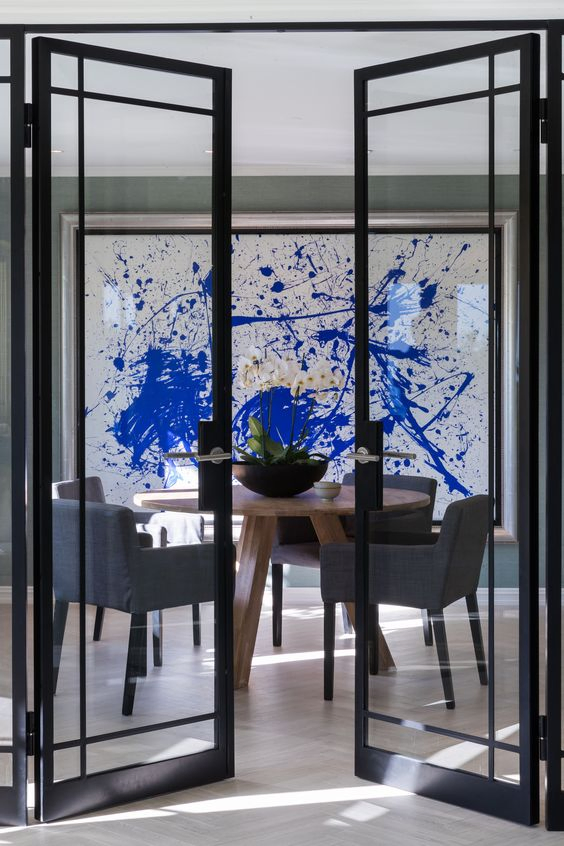 Foshan Manufacture Impact Double Glazed Tempered Glass Doors Grill Design Exterior Aluminum Swing Door Aluminium Casement French Security Doors