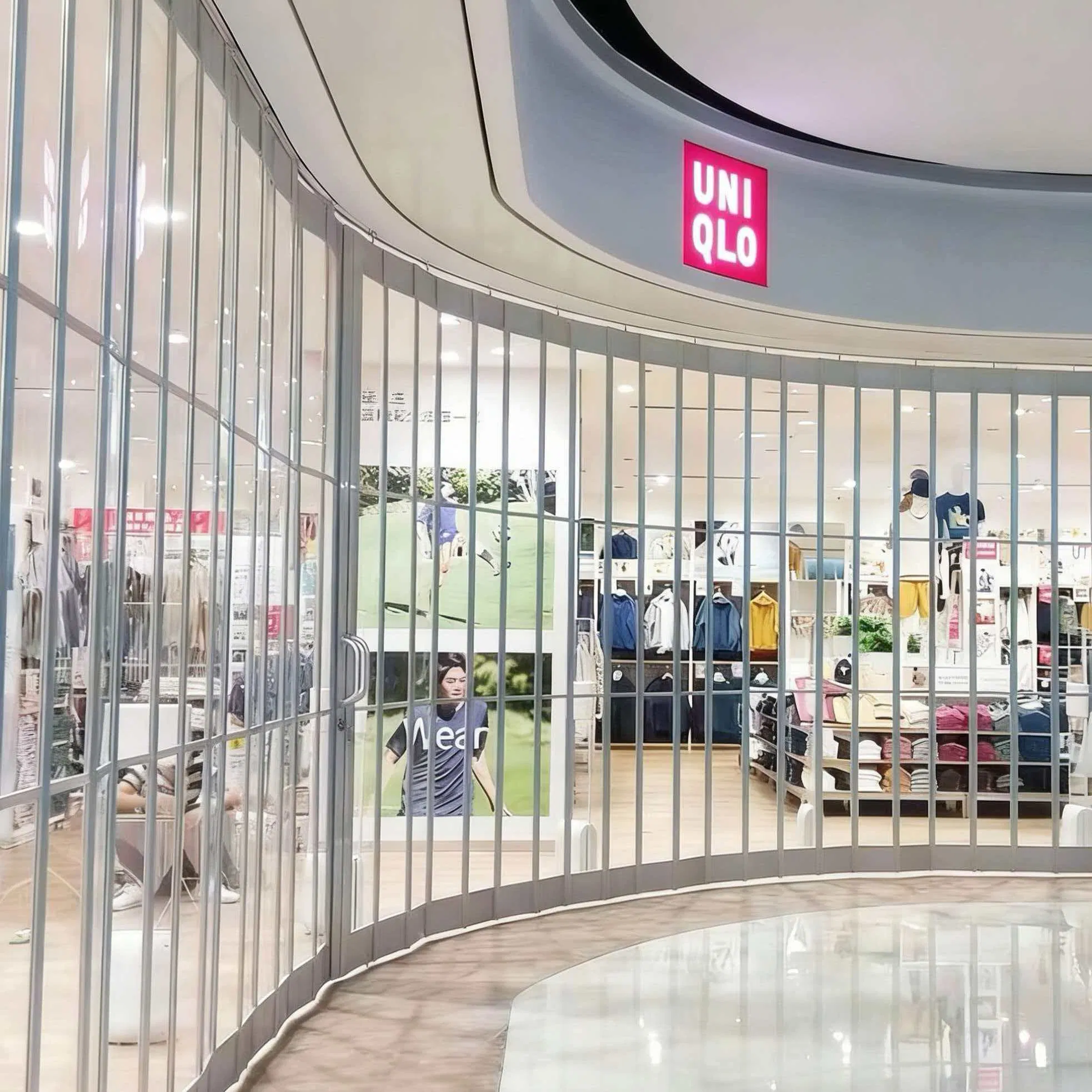 Aluminum Polycarbonate Crystal Folding Door Accordion Transparent Security Door for Mall Shopfront