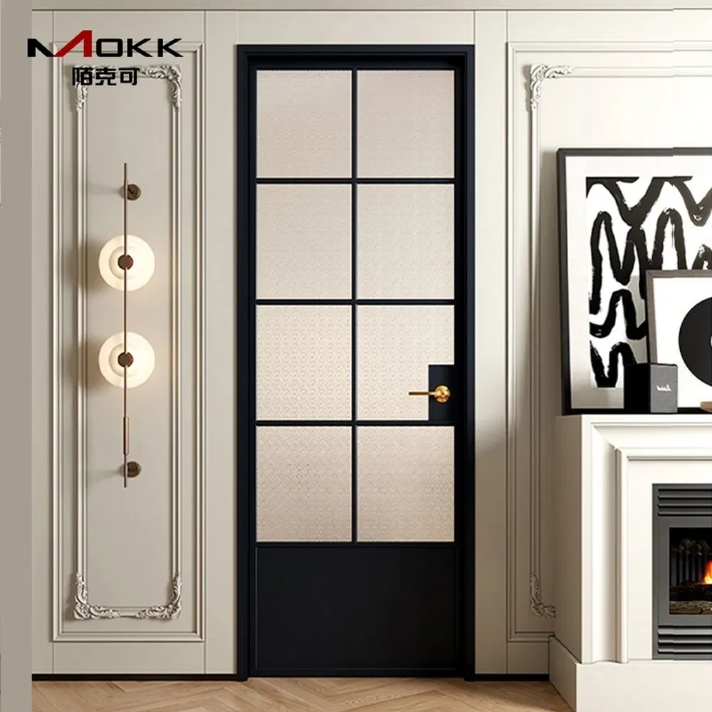 Anti-Corrosion Custom French Retro Style Aluminum Alloy Metal Profile Glass Doors