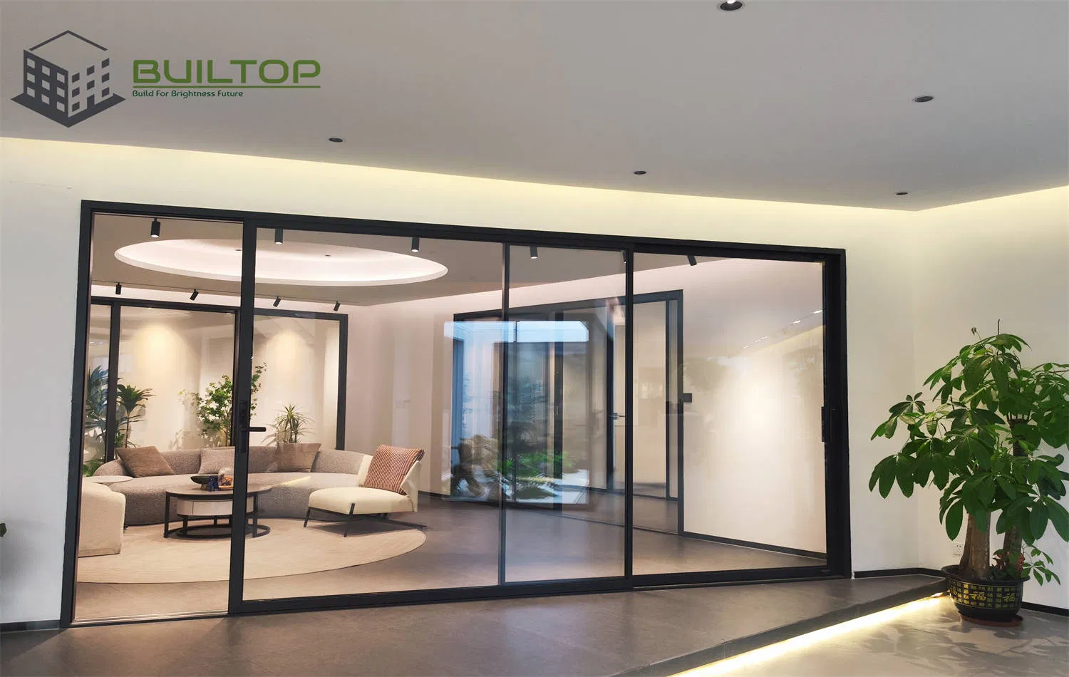 Factory Price Modern Style Aluminium Slim Frame Alloy Sliding Door for Residence