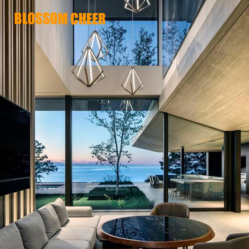 Modern Residential Partitioning Thermal Insulation Tempered Glass Aluminum Metal Fixed Picture Window