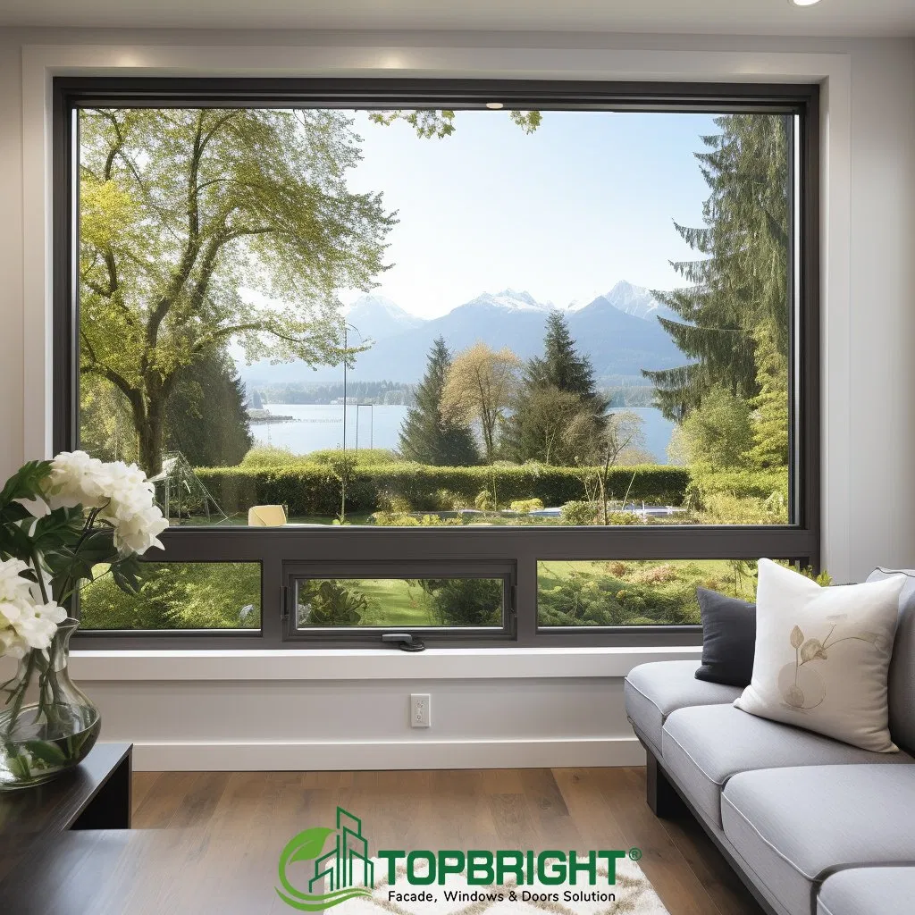 Big Fixed Picture Window Customized Modern Specifications Golden Supplier Aluminium Windows