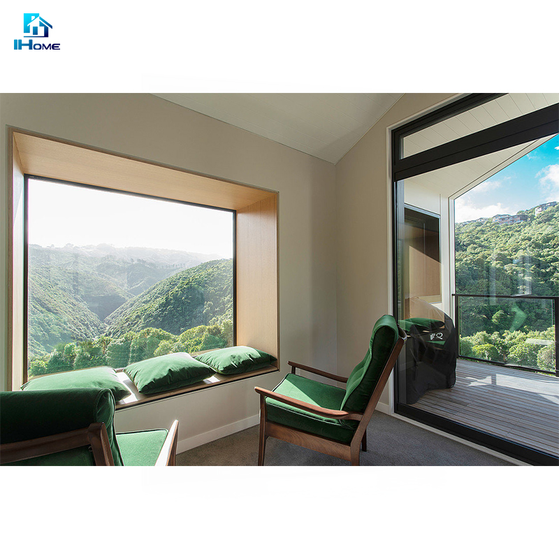 Big Picture Black Cheap Aluminum Frame Fixed Double Pane Casement Glass Window and Door