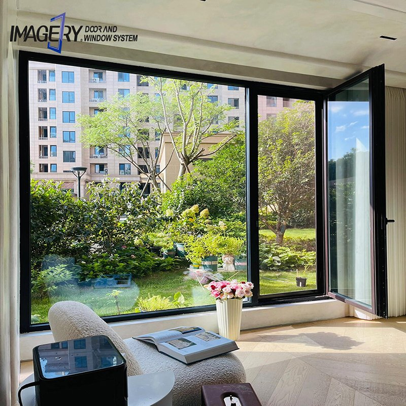 Waterproof Soundproof Classical Durable Wooden Colored Aluminum Casement Interior Glass Doors Special for Bathroom/Kitchen/Toilet