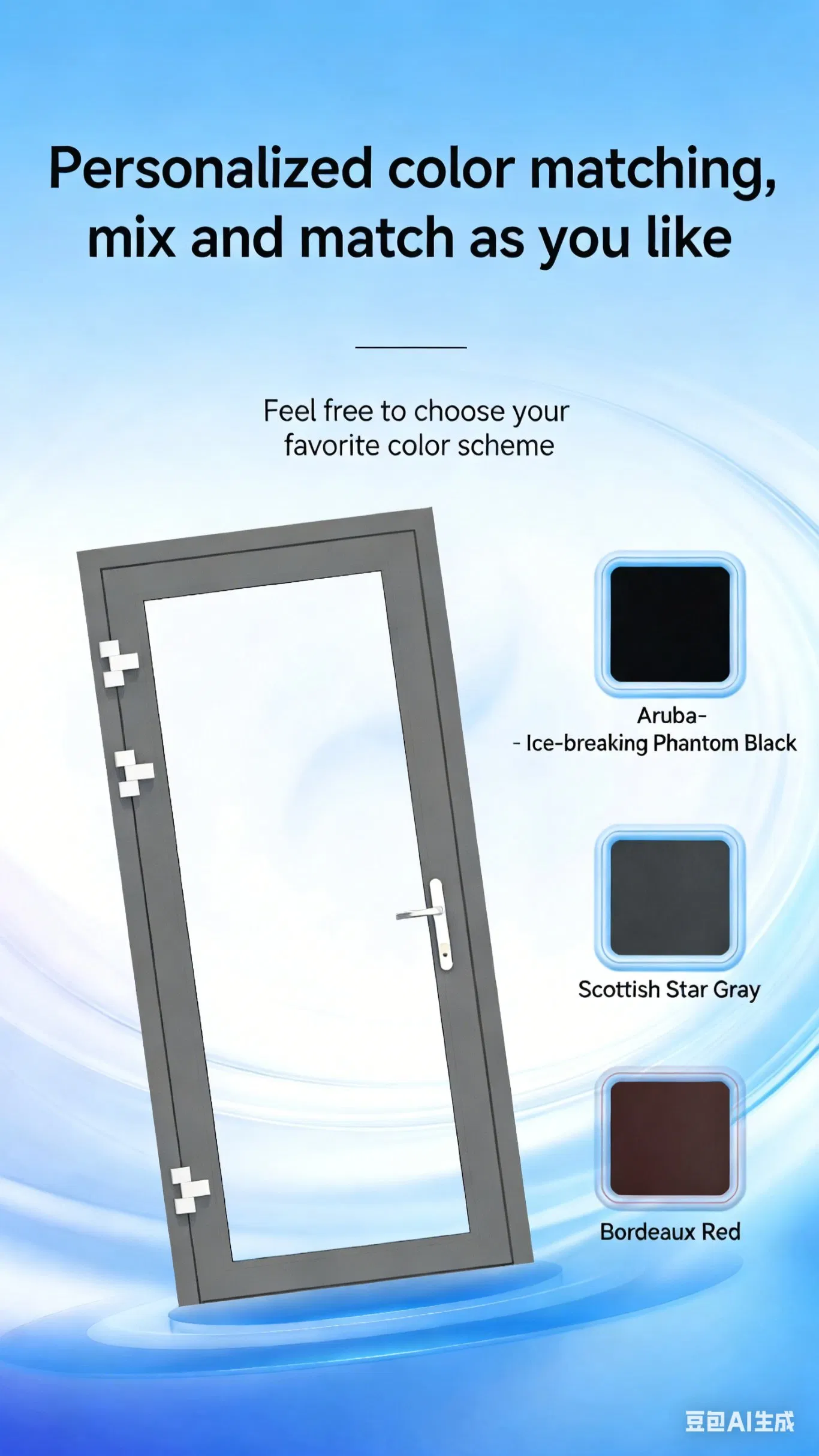 China Wholesale Price Premium Thermal Break Aluminum Balcony Door in Provencal Style