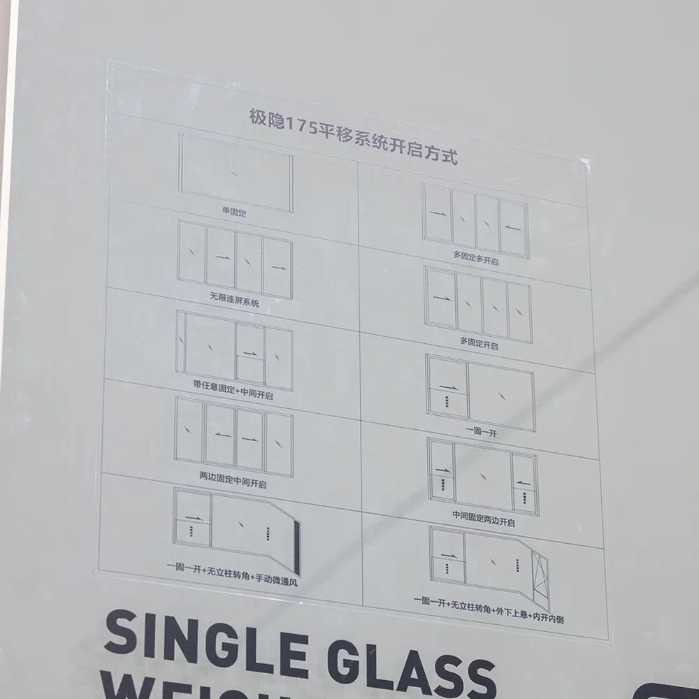 Sleek Appearance Panoramic Sliding Aluminum Minimalist Door for Bakery Shopfront