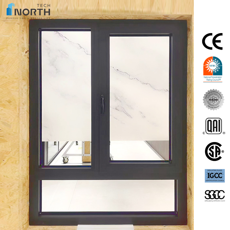 Northtech Casement Sliding Awning Tilt and Turn UPVC PVC Vinyl Aluminum Impact Windows and Doors with Nfrc Nami CE Qai Certification