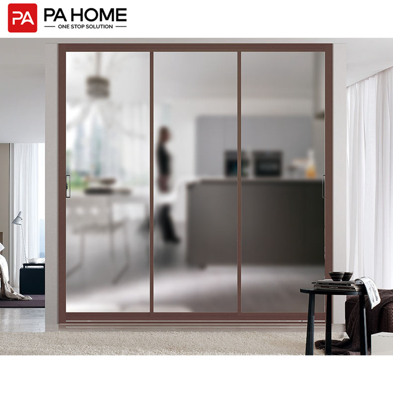 PA Modern Custom Outdoor Australian Double Glazed Glass Aluminum Frame Profiles Sliding Cabinet Glass Door