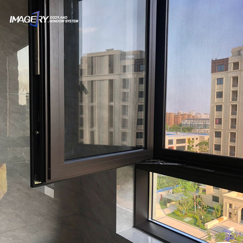 Factory Price Custom Size Windproof Double Glass Aluminum Casement Window
