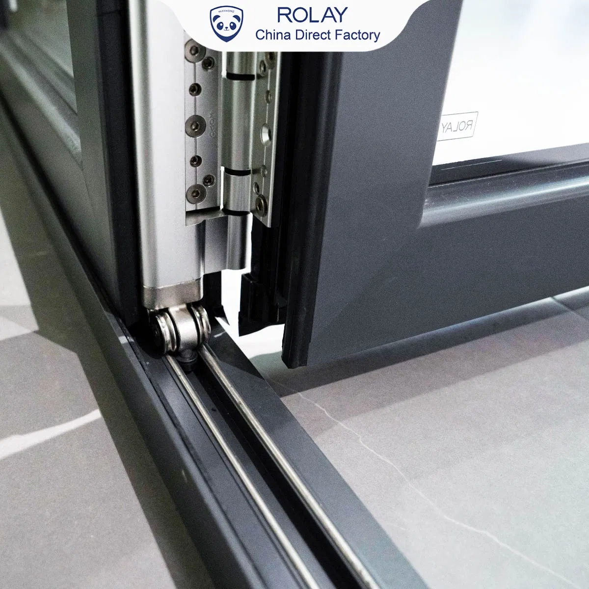 Rolay Aluminium Door Interior Door Exterior Dustproof No Barriors High Perfromance Anti-Pinch Sound Insulation Aluminum Profile Aluminum Folding Door