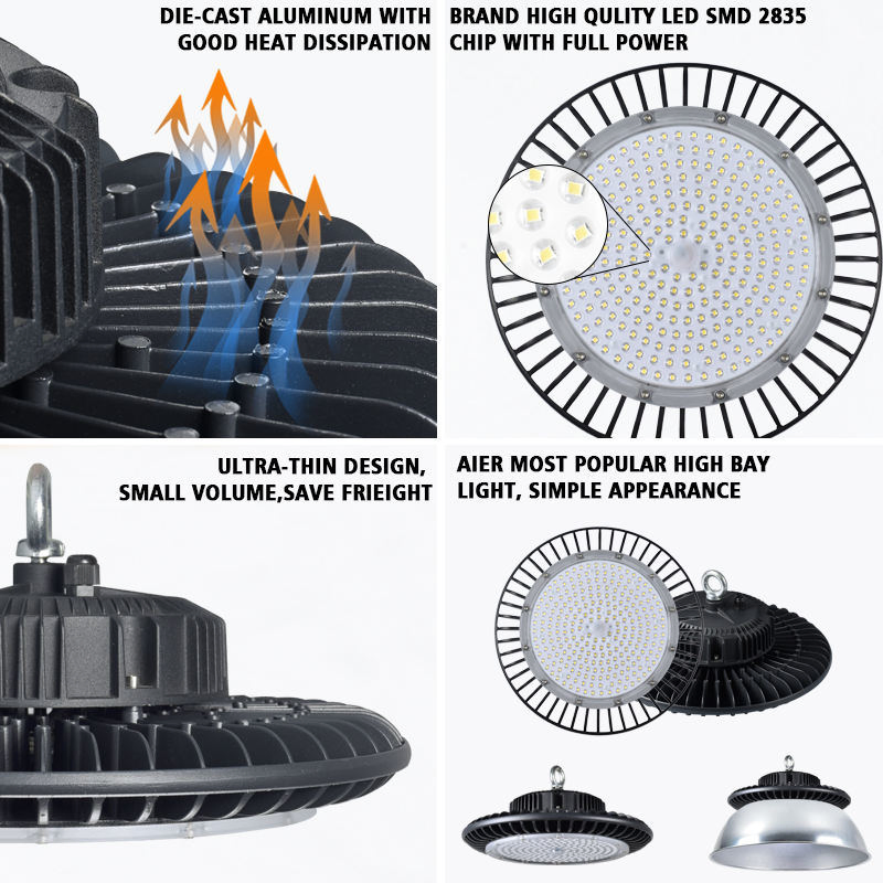 Durable Die-Cast Aluminum High Bay LED Lighting - 100W/150W/200W