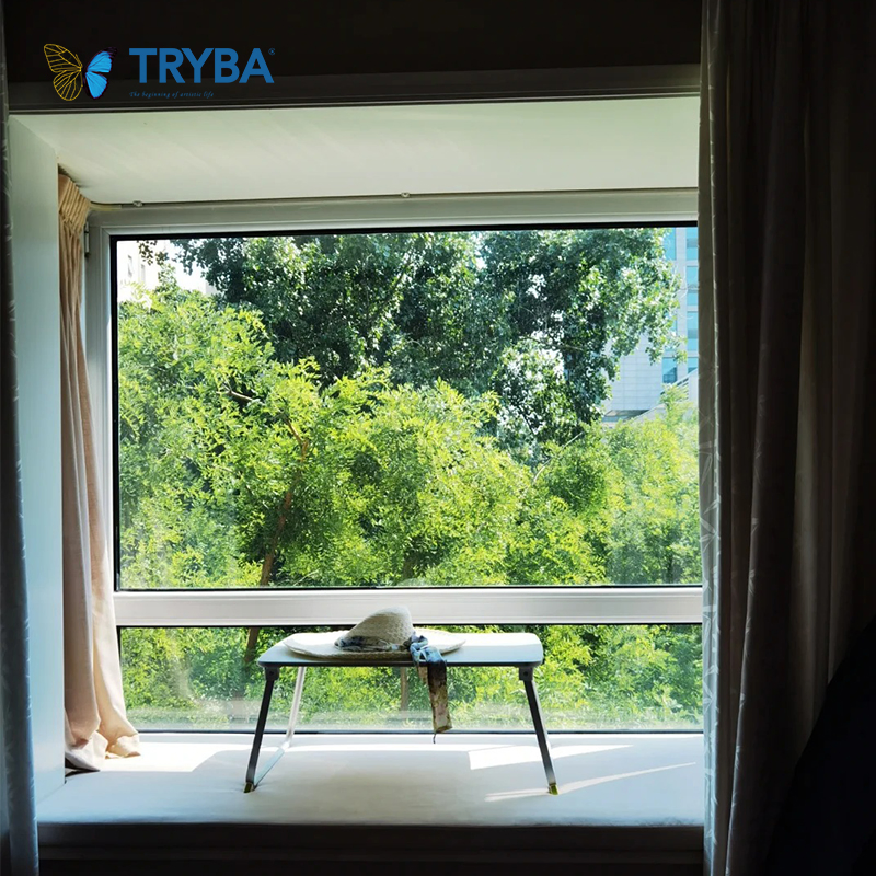 Custom Sizes Renolit Film Double Glazed Aluminum Fixed Picture Windows for Modern Villas