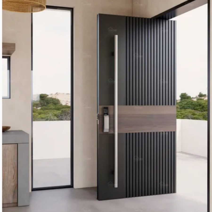 Simple Clever Design Swing Cast Aluminum Metal Door
