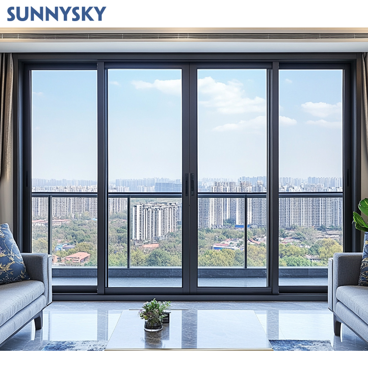Sunnysky Custom Size Panoramic Window High Quality Aluminum Picture Windows Balcony Modern Floor Ceiling Fixed Glass Window