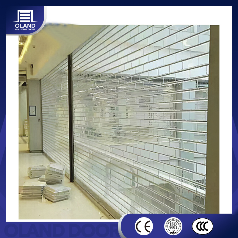 Commercial Transparent Roller Shutter Door Automatic Full Vision Mall Shop Store Shopfront Crystal Roll up Electric PC Rolling Security Aluminum Alloy Door