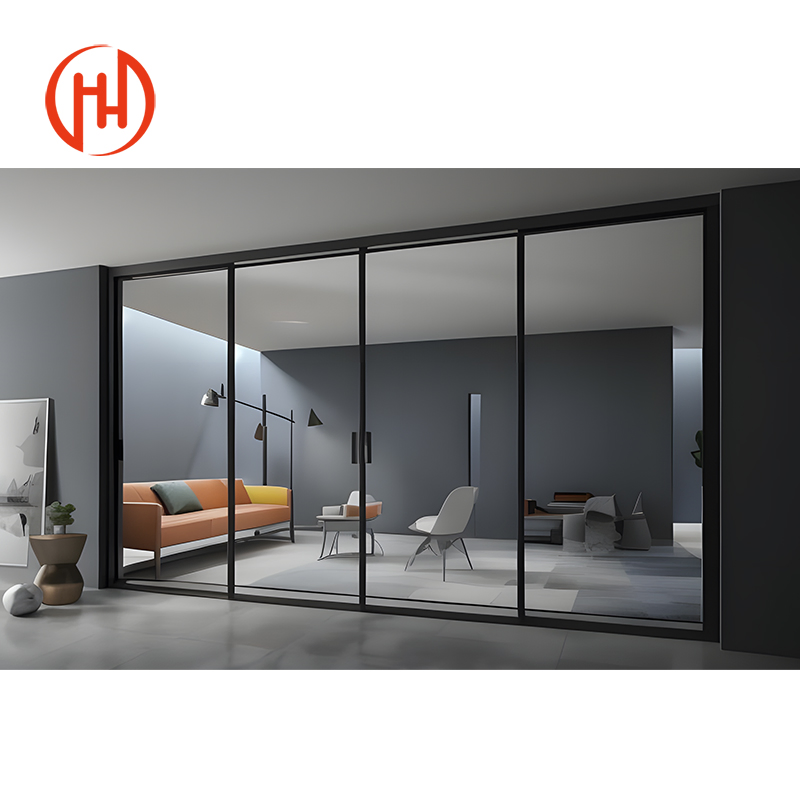 Custom Size Double Glass Door Aluminum Window Extrusion Profile Frame Sliding Door