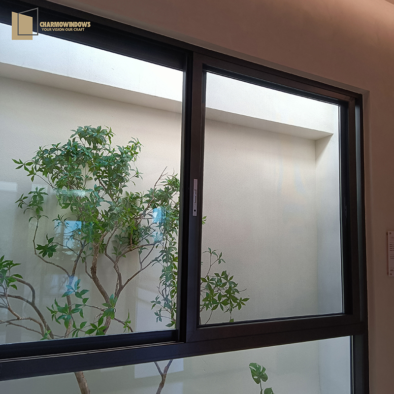 6063-T5 Aluminum Frame Sliding Window with Double Glazed Tempered Glass Low-E Coating Custom Size Options Two Opening Styles Personalized Color