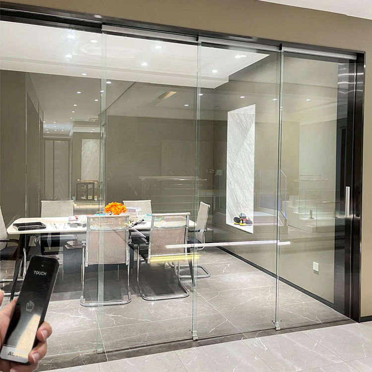 Modern Frameless 10mm 12mm Glass Stainless Steel Glass Partition Wall Glass Sliding Doors Landscape Aluminium Exterior Glass Folding Door