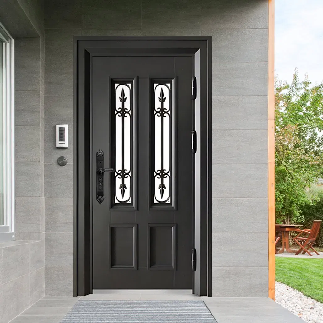 Entry Door Exterior Patio Storm Impact Heavy Aluminum Glass Doors Metal Aluminum Single Double Door