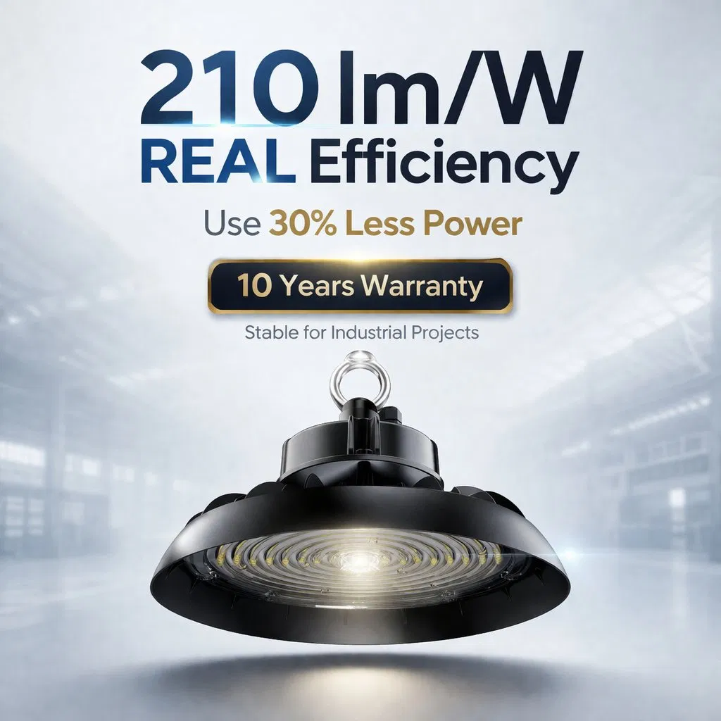 210lm/W LED High Bay Fixture - 10-Year Warranty for Cost Savings