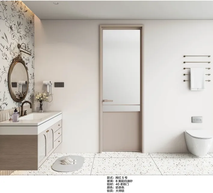 Interior French Style Aluminum Hinged Room Door