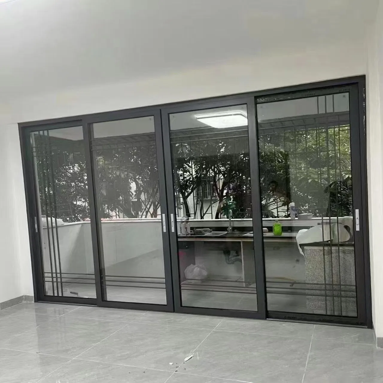 10.China Manufacturers Exterior Conceal Hidden Interior Security Aluminum Aluminium Glass Slide Sliding Patio Door Inside The Wall for French Balcony Glass Door