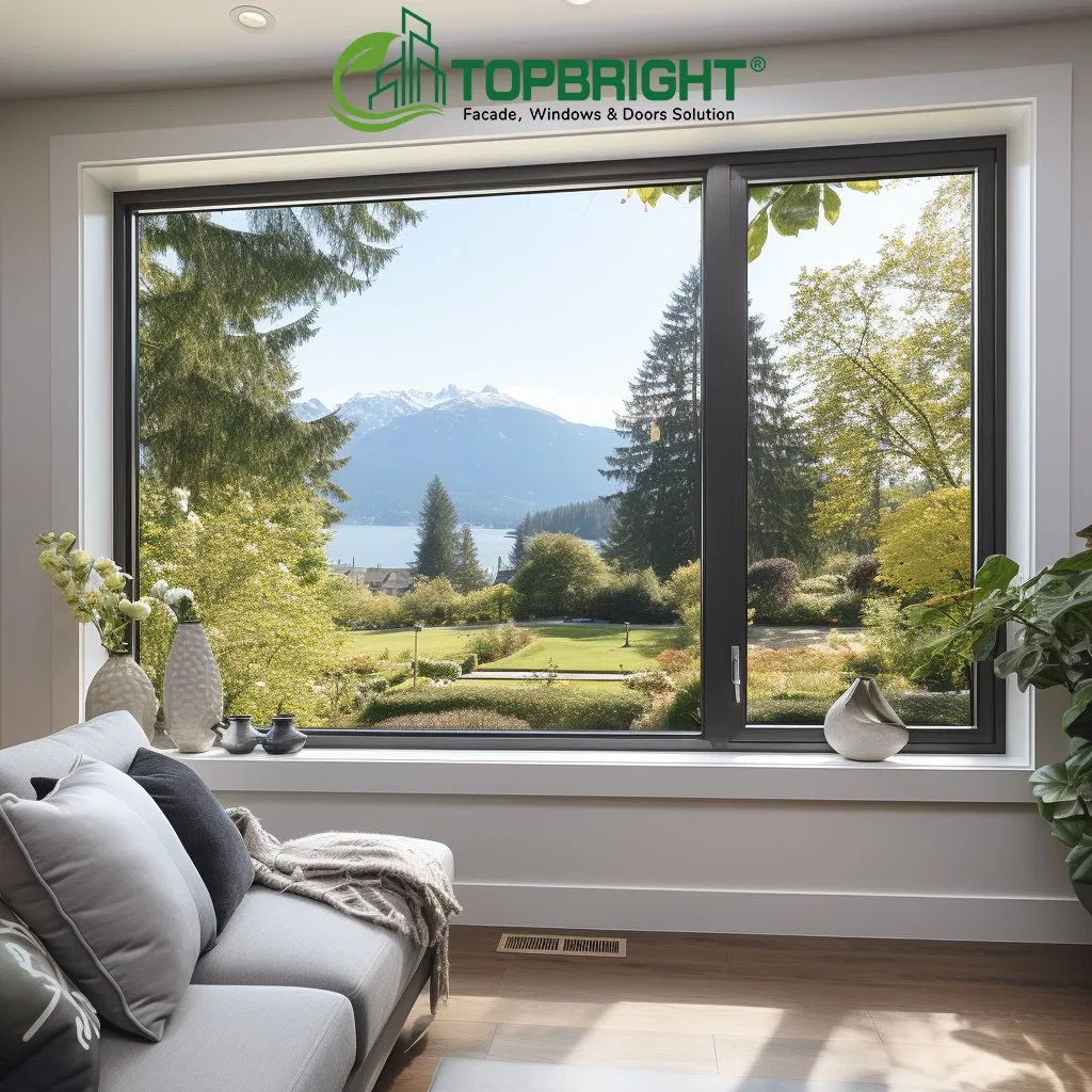 Big Fixed Picture Window Customized Modern Specifications Golden Supplier Aluminium Windows