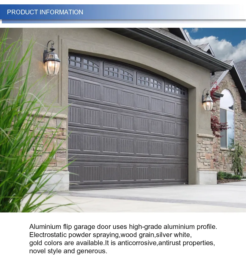 Aluminum flip roller garage door