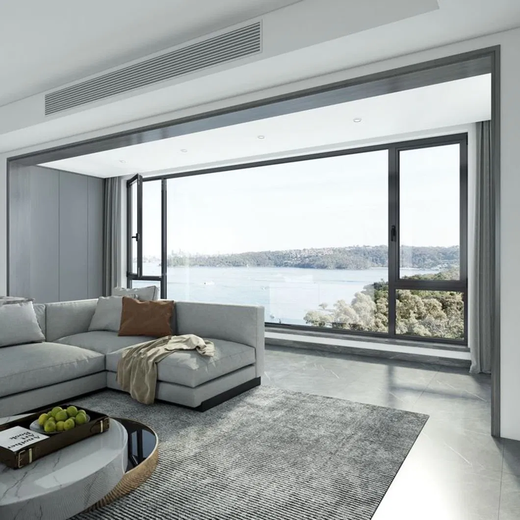 Byy-0105 Double Glazed Tilt Turn Picture Window and Doors Metal Aluminum Glass Fixed Sliding Side Hung Casement Windows