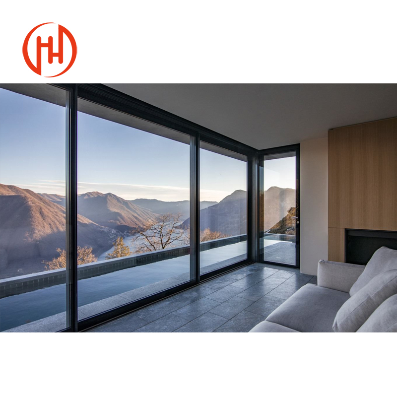Custom Size Double Glass Door Aluminum Window Extrusion Profile Frame Sliding Door