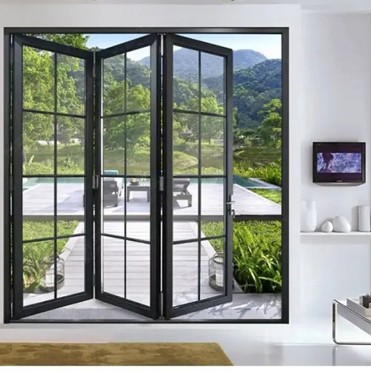 Aluminum Frame Accordion Door Tempered Glass Folding Door Factory