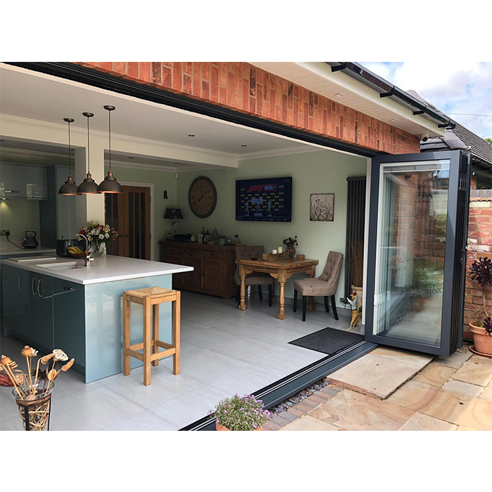 6 Panel Patio Door Design Aluminum Bi-Fold Folding Doors for Home Shopfront