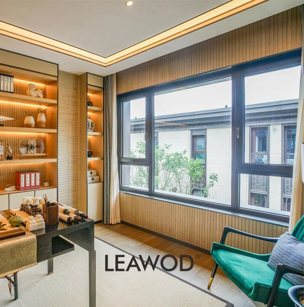 China Factory Manufacture for Wood Clad-Aluminum Wooden Tilt Turn Round Window Aluminium Casement French Window with Double Glazed for Home Hotel Church