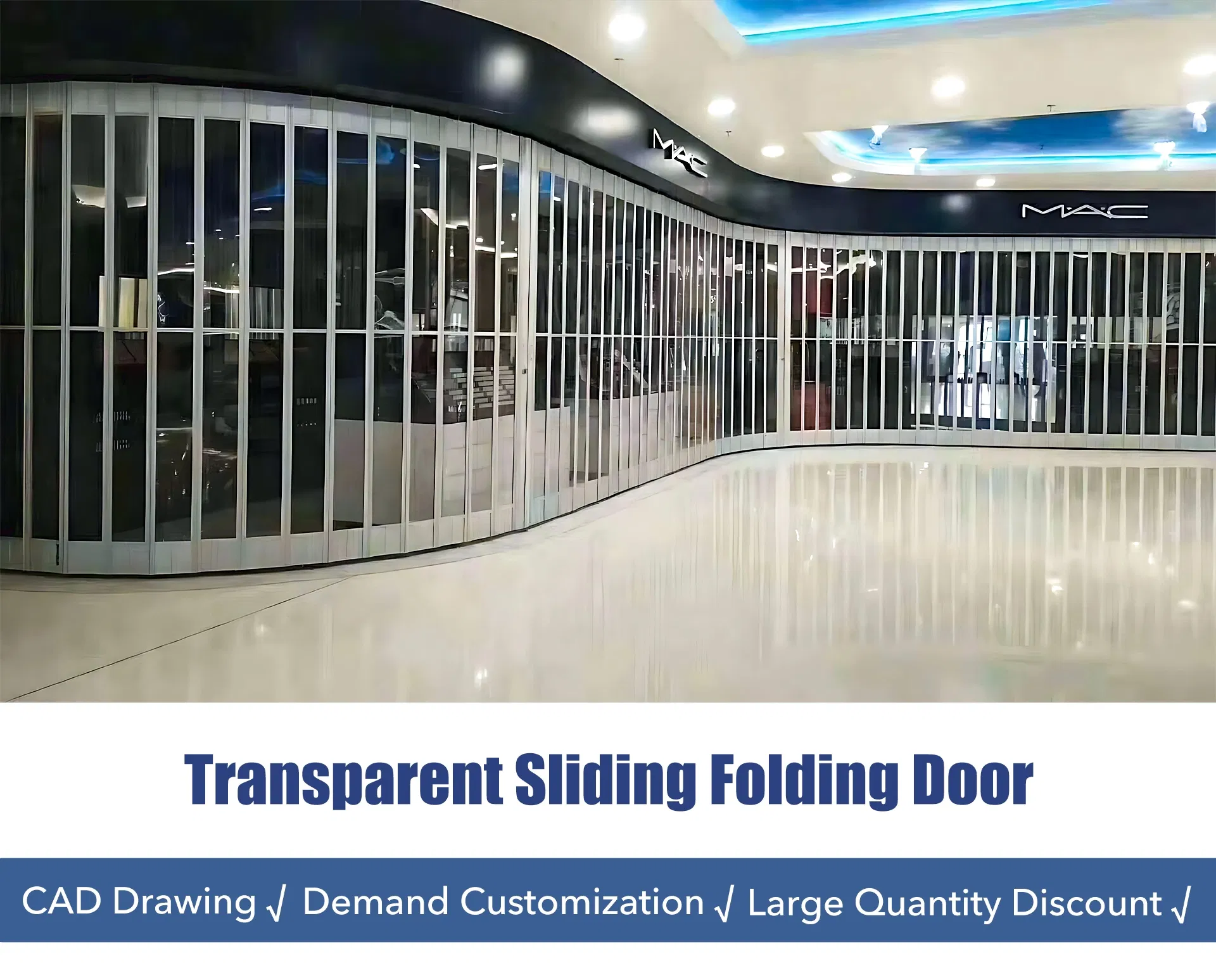 Transparent PC Accordion Folding Door