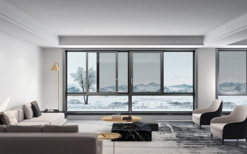 Byy-0105 Double Glazed Tilt Turn Picture Window and Doors Metal Aluminum Glass Fixed Sliding Side Hung Casement Windows