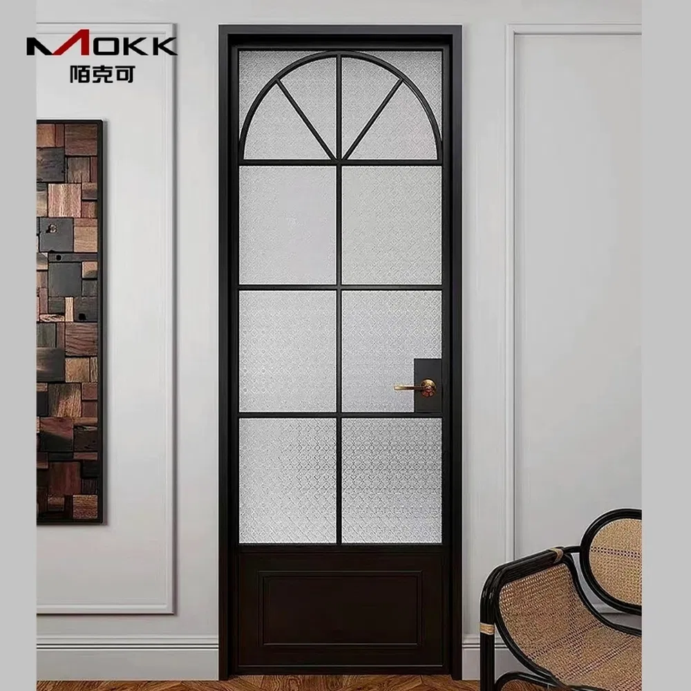 Anti-Corrosion Custom French Retro Style Aluminum Alloy Metal Profile Glass Doors