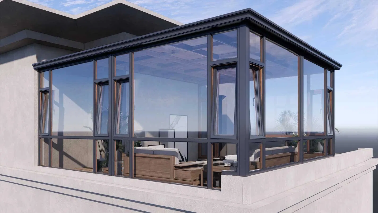 Proof Impact Picture Windows Double Glazed Aluminium Large Fixed Glass Panel Window